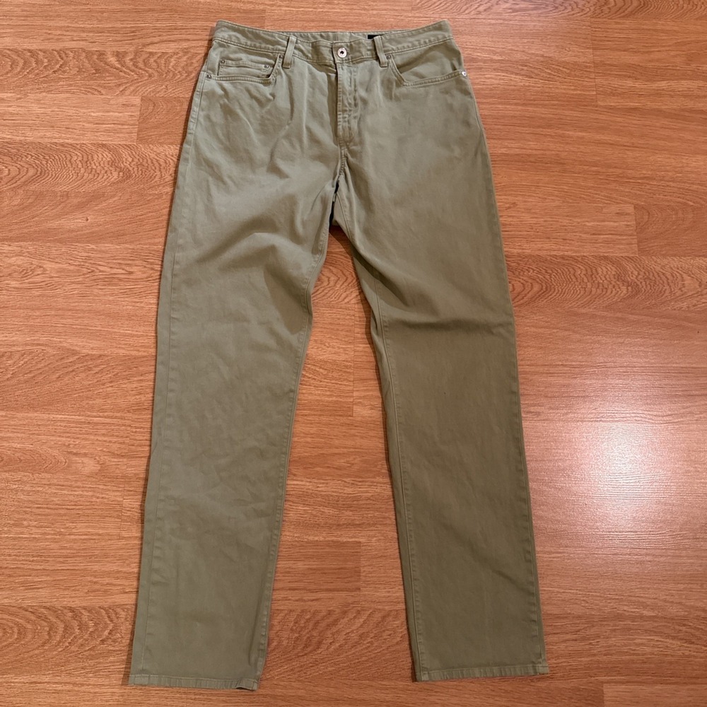 BONOBOS Pants Men's Green 36x34 (Act 34x32) Slim Fit Soft Cotton Elastane Preppy